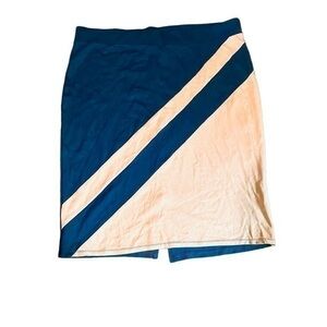 Ashley Blue Pull On Stretch Short Skirt - Size 2XL - Pink and Blue Colorblock